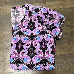 Purple Butterfly Scrub Top